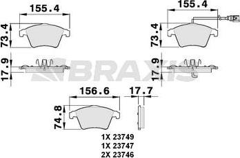 Braxis AB0148 - Brake Pad Set, disc brake autospares.lv