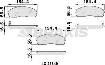 Braxis AB0147 - Brake Pad Set, disc brake autospares.lv