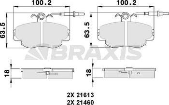 Braxis AB0152 - Brake Pad Set, disc brake autospares.lv