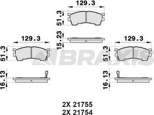 Braxis AB0157 - Brake Pad Set, disc brake autospares.lv