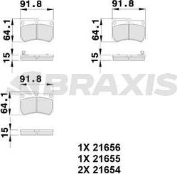 Braxis AB0105 - Brake Pad Set, disc brake autospares.lv