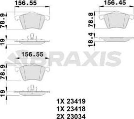 Braxis AB0118 - Brake Pad Set, disc brake autospares.lv