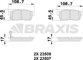 Braxis AB0117 - Brake Pad Set, disc brake autospares.lv