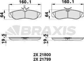 Braxis AB0183 - Brake Pad Set, disc brake autospares.lv