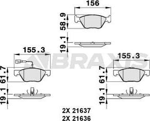 Braxis AB0139 - Brake Pad Set, disc brake autospares.lv