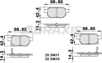 Braxis AB0138 - Brake Pad Set, disc brake autospares.lv