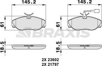 Braxis AB0125 - Brake Pad Set, disc brake autospares.lv