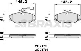 Braxis AB0126 - Brake Pad Set, disc brake autospares.lv