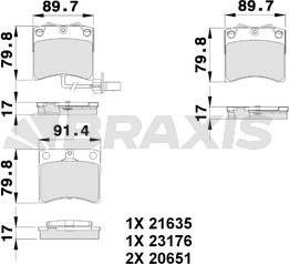 Braxis AB0179 - Brake Pad Set, disc brake autospares.lv