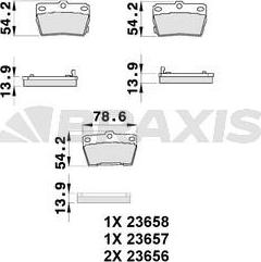 Braxis AB0176 - Brake Pad Set, disc brake autospares.lv