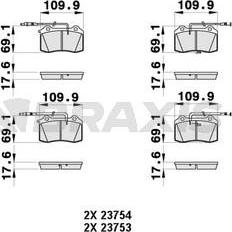 Braxis AB0395 - Brake Pad Set, disc brake autospares.lv