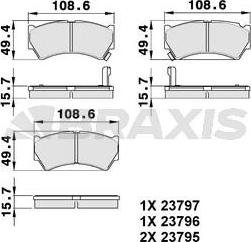 Braxis AB0391 - Brake Pad Set, disc brake autospares.lv