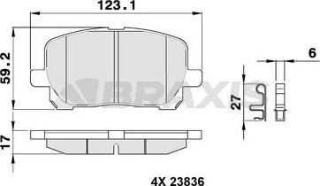 Braxis AB0392 - Brake Pad Set, disc brake autospares.lv