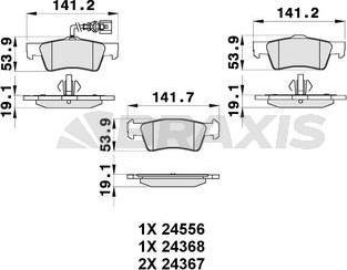 Braxis AB0343 - Brake Pad Set, disc brake autospares.lv