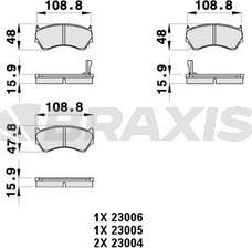 Braxis AB0357 - Brake Pad Set, disc brake autospares.lv