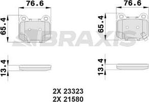 Braxis AB0369 - Brake Pad Set, disc brake autospares.lv