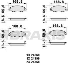 Braxis AB0360 - Brake Pad Set, disc brake autospares.lv