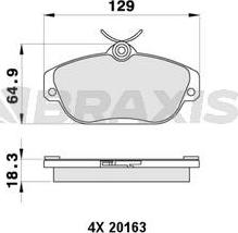 Braxis AB0363 - Brake Pad Set, disc brake autospares.lv