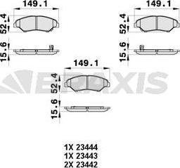 Braxis AB0367 - Brake Pad Set, disc brake autospares.lv