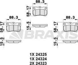 Braxis AB0319 - Brake Pad Set, disc brake autospares.lv