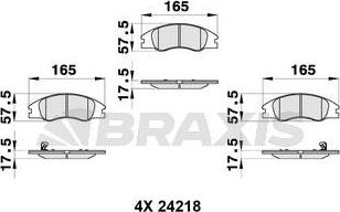 Braxis AB0310 - Brake Pad Set, disc brake autospares.lv