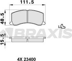 Braxis AB0317 - Brake Pad Set, disc brake autospares.lv