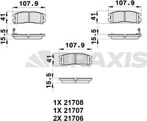 Braxis AB0337 - Brake Pad Set, disc brake autospares.lv