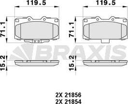 Braxis AB0370 - Brake Pad Set, disc brake autospares.lv