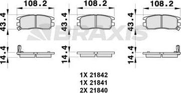 Braxis AB0295 - Brake Pad Set, disc brake autospares.lv