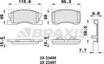 Braxis AB0290 - Brake Pad Set, disc brake autospares.lv