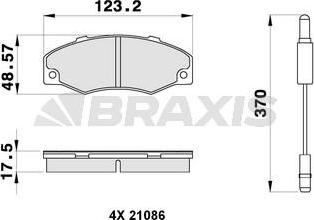 Braxis AB0297 - Brake Pad Set, disc brake autospares.lv