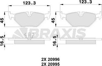 Braxis AB0249 - Brake Pad Set, disc brake autospares.lv