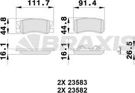 Braxis AB0246 - Brake Pad Set, disc brake autospares.lv