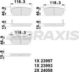 Braxis AB0241 - Brake Pad Set, disc brake autospares.lv