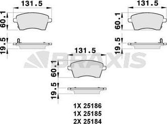 Braxis AB0259 - Brake Pad Set, disc brake autospares.lv