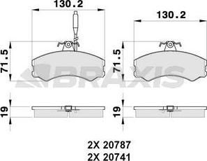 Braxis AB0254 - Brake Pad Set, disc brake autospares.lv