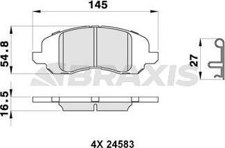 Braxis AB0253 - Brake Pad Set, disc brake autospares.lv