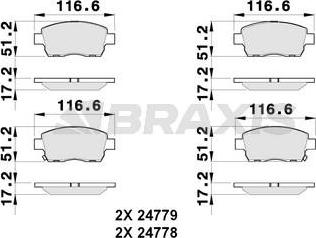 Braxis AB0257 - Brake Pad Set, disc brake autospares.lv