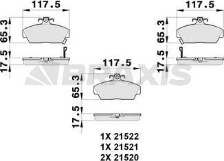 Braxis AB0265 - Brake Pad Set, disc brake autospares.lv