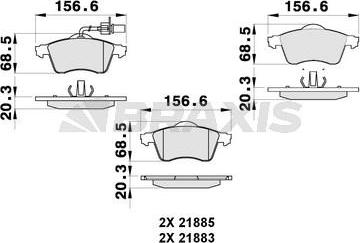 Braxis AB0266 - Brake Pad Set, disc brake autospares.lv