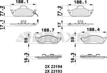 Braxis AB0263 - Brake Pad Set, disc brake autospares.lv