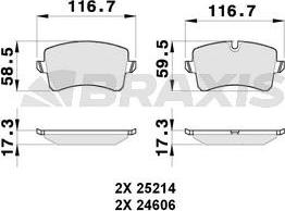 Braxis AB0262 - Brake Pad Set, disc brake autospares.lv