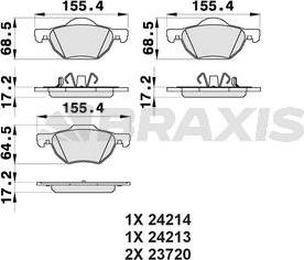 Braxis AB0202 - Brake Pad Set, disc brake autospares.lv