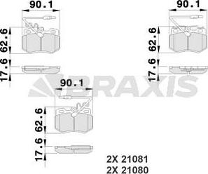 Braxis AB0216 - Brake Pad Set, disc brake autospares.lv