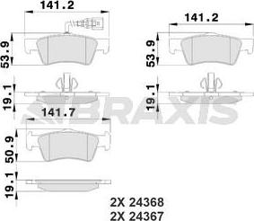 Braxis AB0210 - Brake Pad Set, disc brake autospares.lv