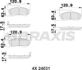 Braxis AB0211 - Brake Pad Set, disc brake autospares.lv