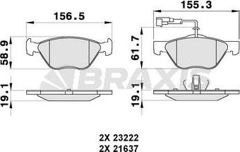 Braxis AB0285 - Brake Pad Set, disc brake autospares.lv