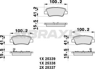 Braxis AB0281 - Brake Pad Set, disc brake autospares.lv