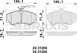 Braxis AB0235 - Brake Pad Set, disc brake autospares.lv