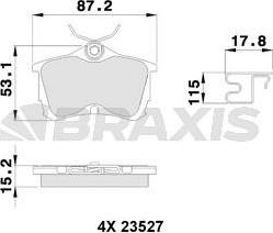 Braxis AB0231 - Brake Pad Set, disc brake autospares.lv